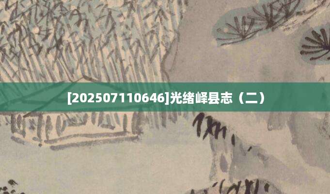 [202507110646]光绪峄县志（二）