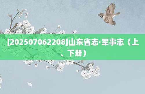 [202507062208]山东省志·军事志（上、下册）