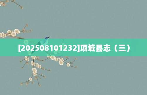[202508101232]项城县志（三）