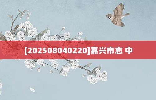 [202508040220]嘉兴市志 中