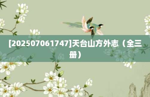 [202507061747]天台山方外志（全三册）