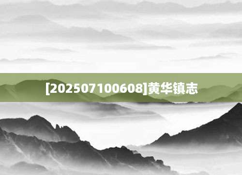 [202507100608]黄华镇志
