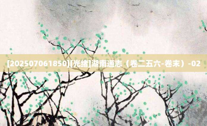 [202507061850][光绪]湖南通志（卷二五六-卷末）-02