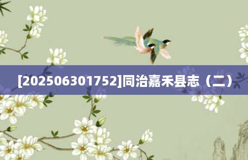 [202506301752]同治嘉禾县志（二）