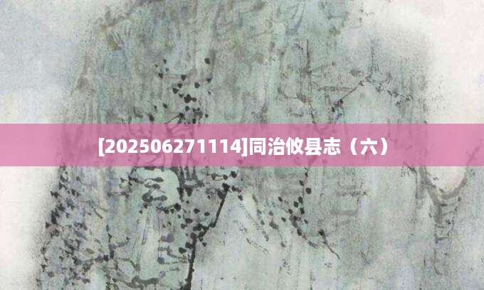 [202506271114]同治攸县志（六）