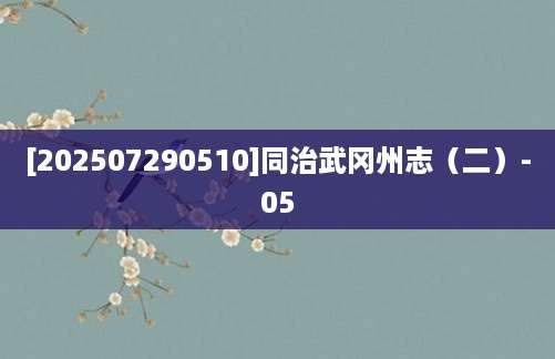 [202507290510]同治武冈州志（二）-05
