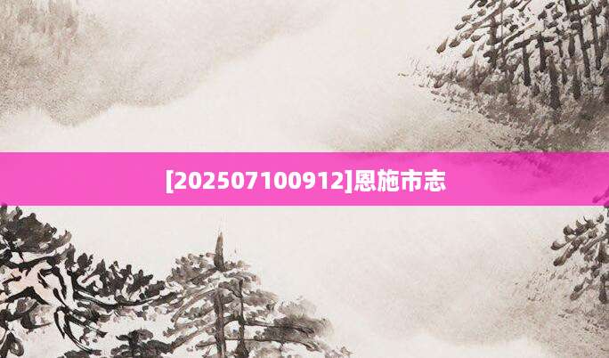 [202507100912]恩施市志