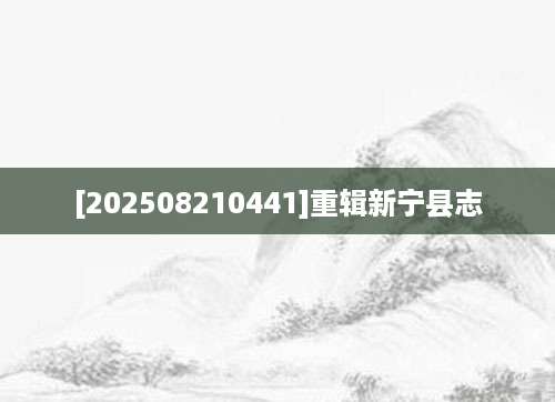 [202508210441]重辑新宁县志