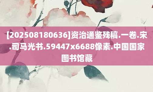 [202508180636]资治通鉴残稿.一卷.宋.司马光书.59447x6688像素.中国国家图书馆藏