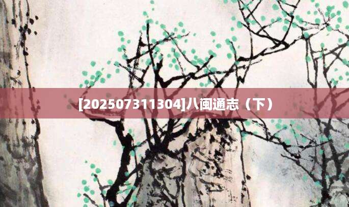 [202507311304]八闽通志（下）