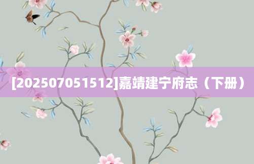 [202507051512]嘉靖建宁府志（下册）