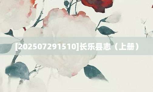 [202507291510]长乐县志（上册）