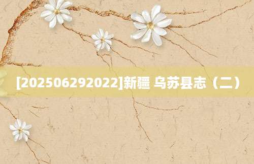 [202506292022]新疆 乌苏县志（二）