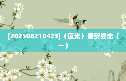 [202508210423]（道光）秦安县志（一）