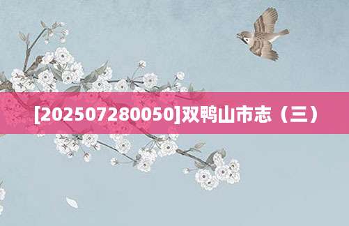[202507280050]双鸭山市志（三）