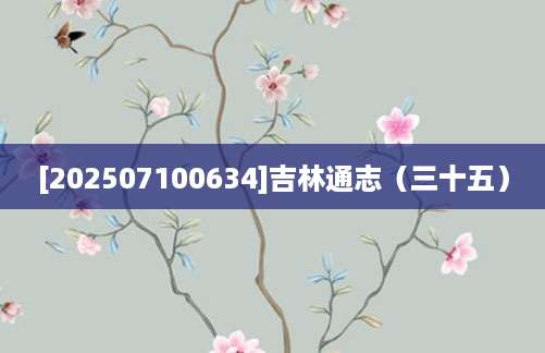 [202507100634]吉林通志（三十五）