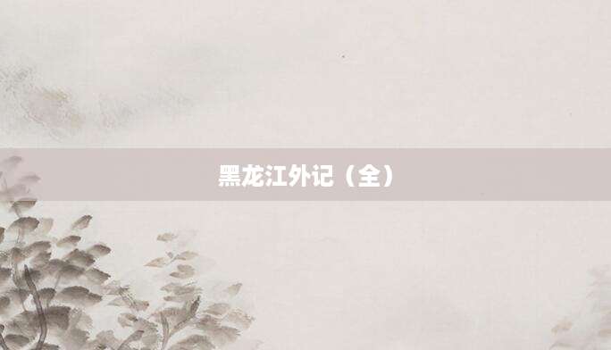 [202508011346]黑龙江外记（全）