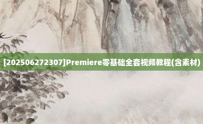 [202506272307]Premiere零基础全套视频教程(含素材)