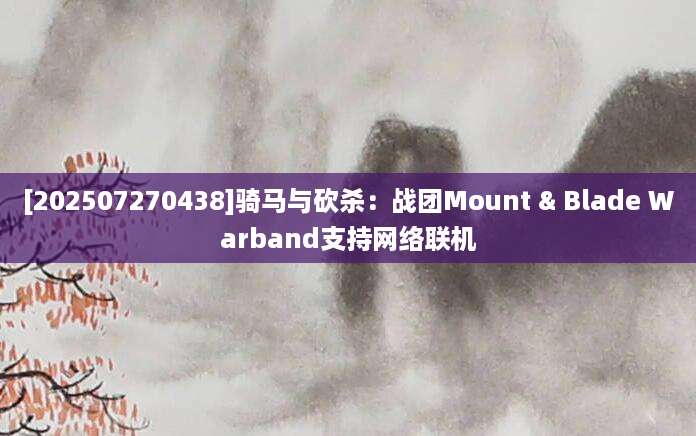 [202507270438]骑马与砍杀：战团Mount & Blade Warband支持网络联机