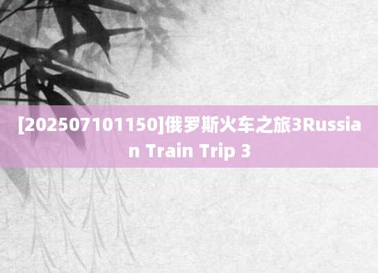 [202507101150]俄罗斯火车之旅3Russian Train Trip 3