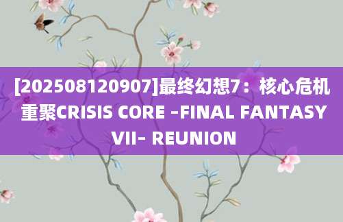 [202508120907]最终幻想7：核心危机 重聚CRISIS CORE –FINAL FANTASY VII– REUNION