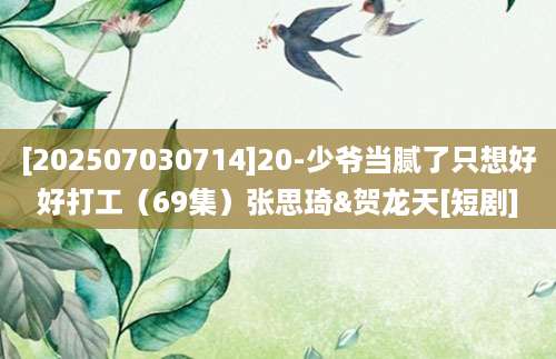 [202507030714]20-少爷当腻了只想好好打工（69集）张思琦&贺龙天[短剧]