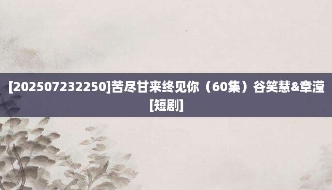 [202507232250]苦尽甘来终见你（60集）谷笑慧&章滢[短剧]