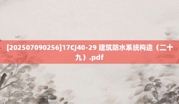[202507090256]17CJ40-29 建筑防水系统构造（二十九）.pdf