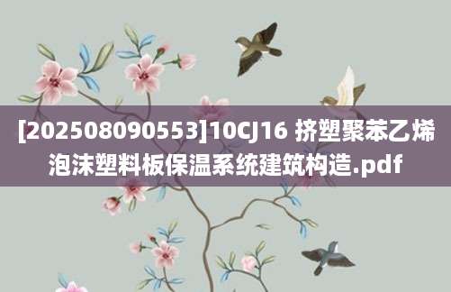 [202508090553]10CJ16 挤塑聚苯乙烯泡沫塑料板保温系统建筑构造.pdf