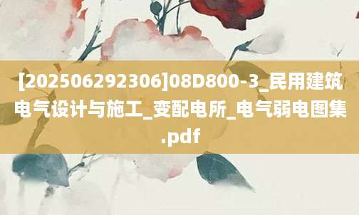 [202506292306]08D800-3_民用建筑电气设计与施工_变配电所_电气弱电图集.pdf