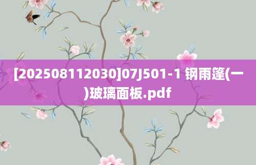 [202508112030]07J501-1 钢雨篷(一)玻璃面板.pdf