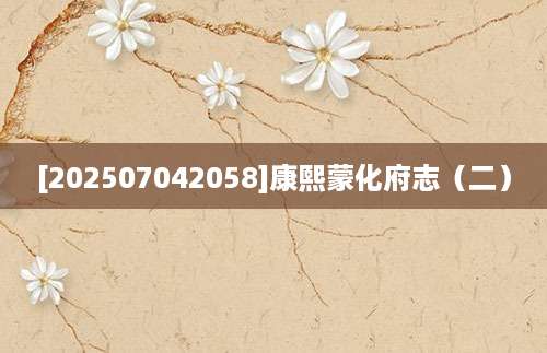 [202507042058]康熙蒙化府志（二）