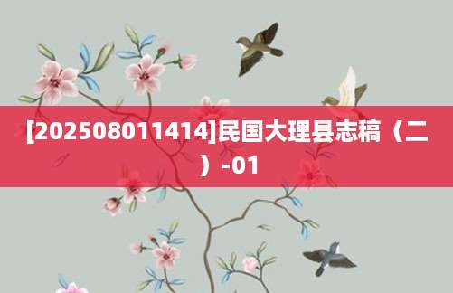 [202508011414]民国大理县志稿（二）-01