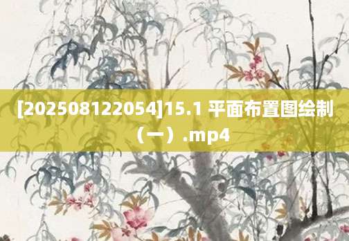 [202508122054]15.1 平面布置图绘制（一）.mp4