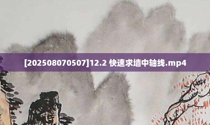 [202508070507]12.2 快速求墙中轴线.mp4