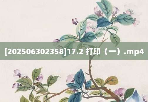 [202506302358]17.2 打印（一）.mp4