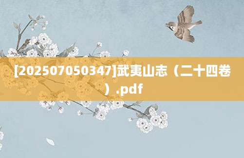 [202507050347]武夷山志（二十四卷）.pdf