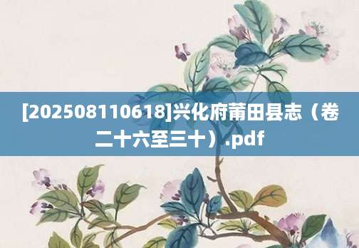 [202508110618]兴化府莆田县志（卷二十六至三十）.pdf