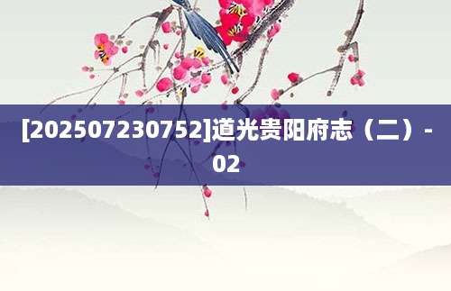 [202507230752]道光贵阳府志（二）-02