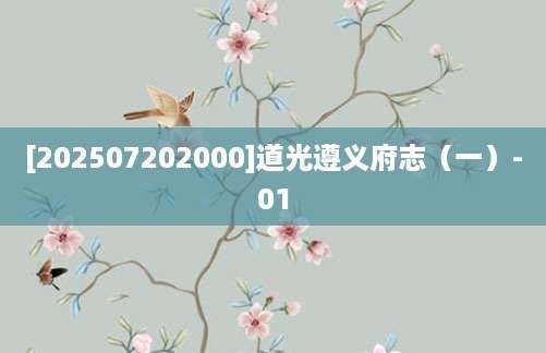 [202507202000]道光遵义府志（一）-01