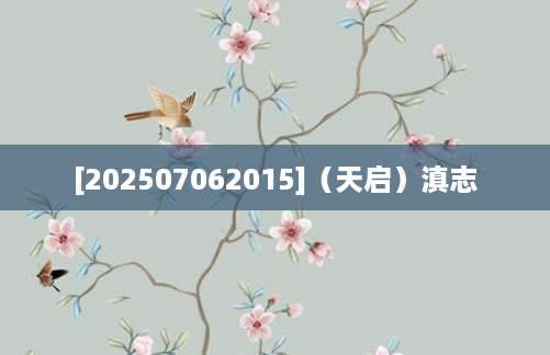 [202507062015]（天启）滇志